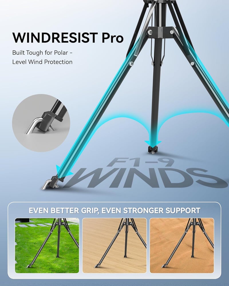 Foboull Starlink Mini Tripod Mount Kits, WindPro Wind-Resistant Design, Adjustable Height and Angle Tripod Mounting Kit with Starlink Mini Satellite for Camping and RV Travel - Image 4